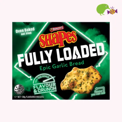 Arnott's Shapes Fully Loaded Epic Garlic Bread Flavoured Biscuits