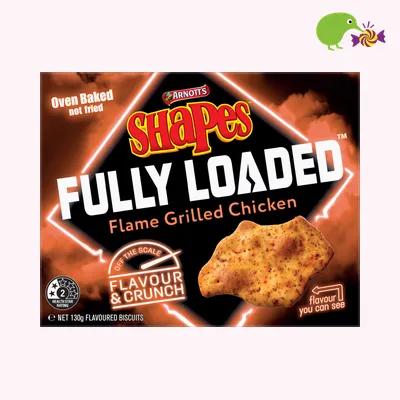 Arnott's Shapes Fully Loaded Flame Grilled Chicken Flavoured Biscuits