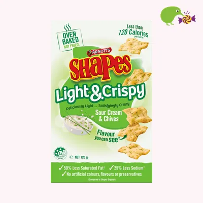 Arnott's Shapes Light & Crispy Sour Cream & Chive Snacks