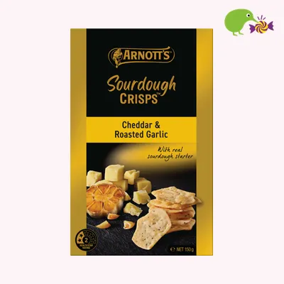Arnott's Sourdough Crisps Cheddar & Roast Garlic Crackers