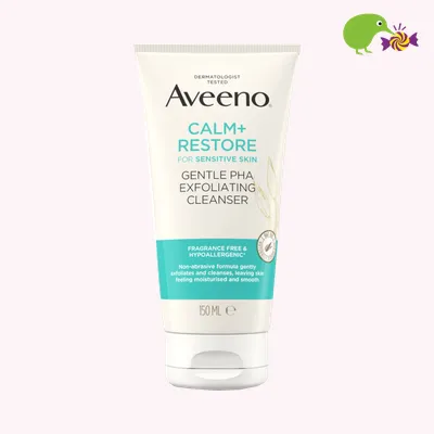 Aveeno Calm+Restore for Sensitive Skin Gentle PHA Exfoliator Cleanser