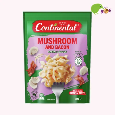 Continental Mushroom & Bacon Pasta & Sauce