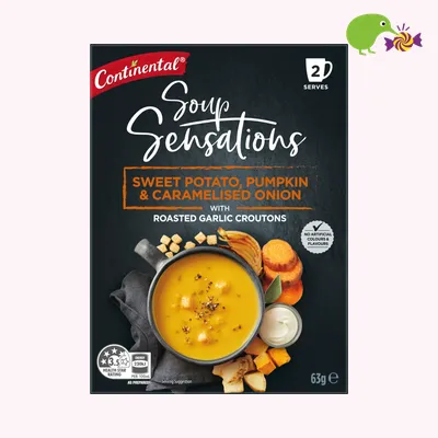 Continental Sensations Sweet Potato Pumpkin & Caramelised Onion With Roasted Garlic Croutons Soup