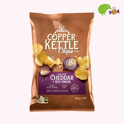 Copper Kettle Vintage Cheddar & Red Onion Potato Chips