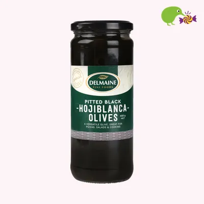 Delmaine Pitted Black Hojblanca Olives