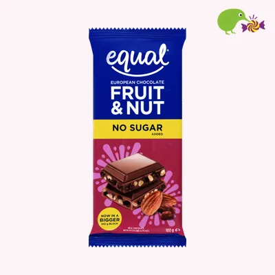 Equal No Sugar Added Fruit & Nut Chocolate Block