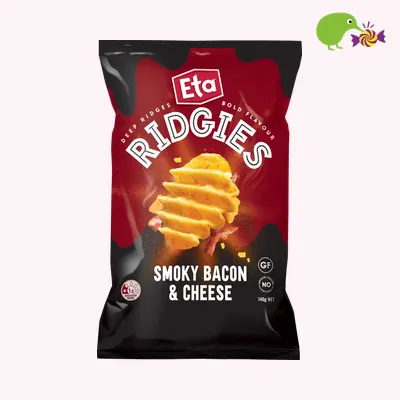 Eta Ridgies Smoky Bacon & & Cheese Potato Chips