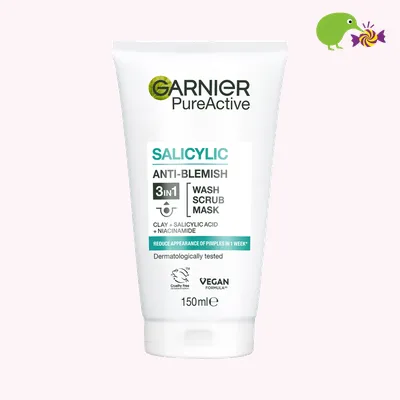 Garnier Pure Active 3 In 1 Wash Scrub & Mask