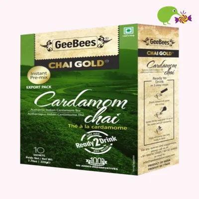 GeeBees Chai Gold Cardamom Sweetened Instant Pre-Mix Chai Tea
