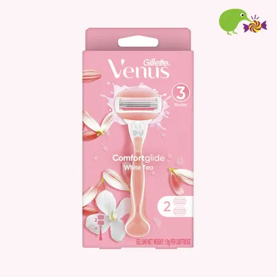 Gillette Venus Comfortglide White Tea Razor And 2 Cartridges