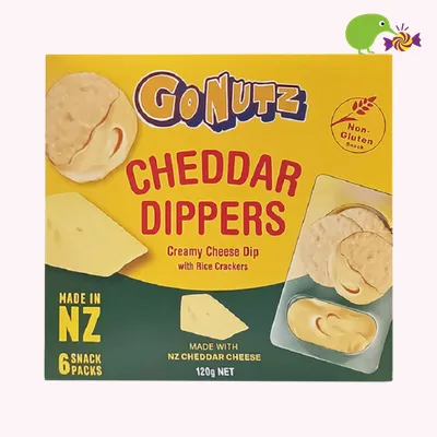 Gonutz Cheddar Dippers With Rice Crackers