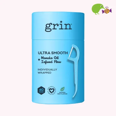 Grin Manuka Oil Infused Ultra Smooth Adult Floss Picks 40pk