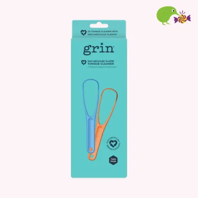 Grin Orange & Blue Tongue Scrapers 2pk