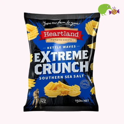 Heartland Extreme Crunch Southern Sea Salt Kettle Waves Potato Chips