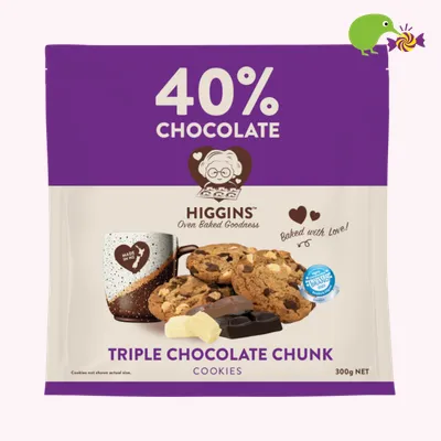 Higgins 40% Chocolate Triple Chocolate Chunk Cookies