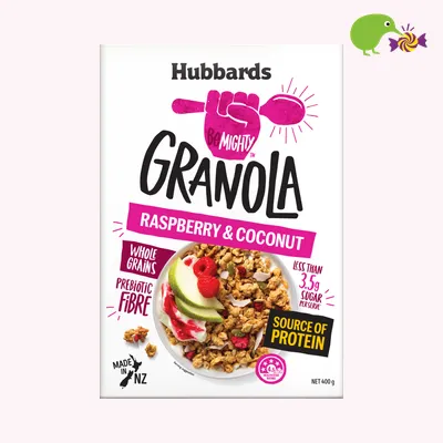Hubbards BeMighty Raspberry & Coconut Granola