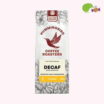 Hummingbird Decaf Organic Fair Trade Plunger Coffee