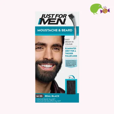 Just For Men Moustache & Beard Real Black Brush In Colour Gel