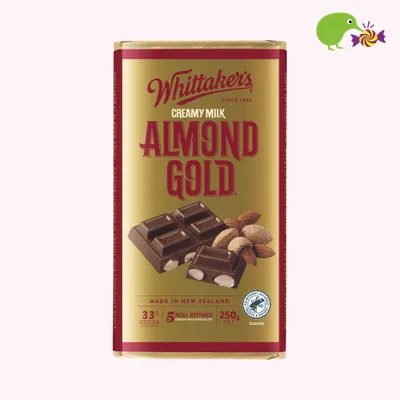 Whittaker's Almond Gold 33% Cocoa Milk Chocolate Block