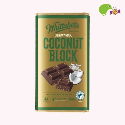 Whittaker's Coconut Block 33% Cocoa Milk Chocolate Block