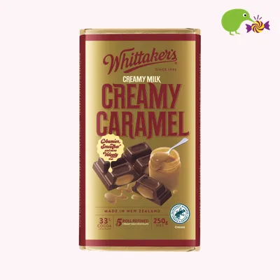 Whittaker's Creamy Caramel 33% Cocoa Milk Chocolate Block