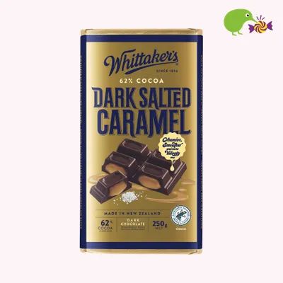 Whittaker's Dark Salted Caramel 62% Cocoa Dark Chocolate Block
