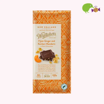 Whittaker's Fijian Ginger & KeriKeri Mandarin Chocolate Block