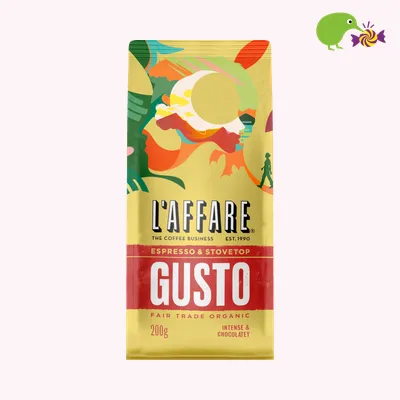 L'affare Gusto Espresso & Stovetop Fair Trade Organic Coffee