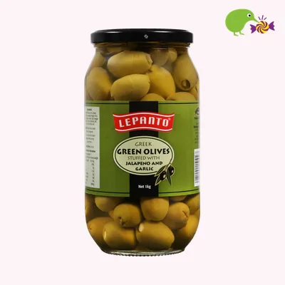 Lepanto Greek Green Olives Stuffed With Jalapeno And Garlic