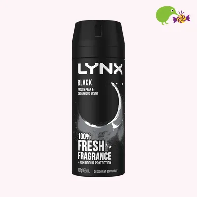 Lynx Black Frozen Pear & Cedarwood 48hr Deodorant Antiperspirant Bodyspray