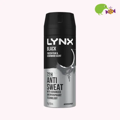 Lynx Black Frozen Pear & Cedarwood Scent 72hr Deodorant Antiperspirant Bodyspray