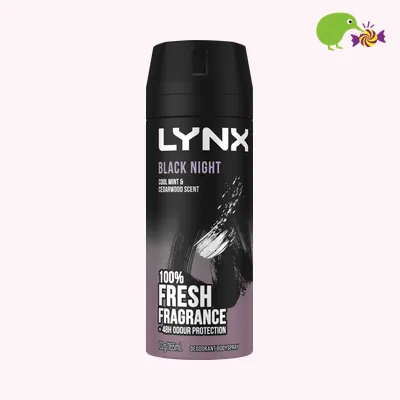 Lynx Black Night Cool Mint & Cedarwood 48hr Deodorant Antiperspirant Bodyspray