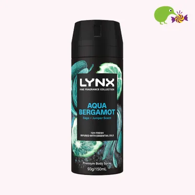 Lynx Fine Fragrance Collection Aqua Bergamot 72hr Antiperspirant Bodyspray