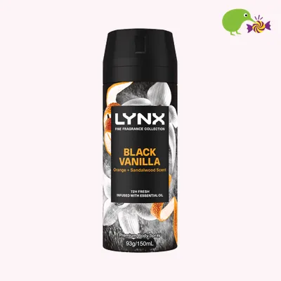 Lynx Fine Fragrance Collection Black Vanilla 72hr Antiperspirant Bodyspray
