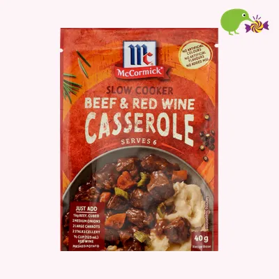 McCormick Slow Cooker Beef & Red Wine Casserole Recipe Base