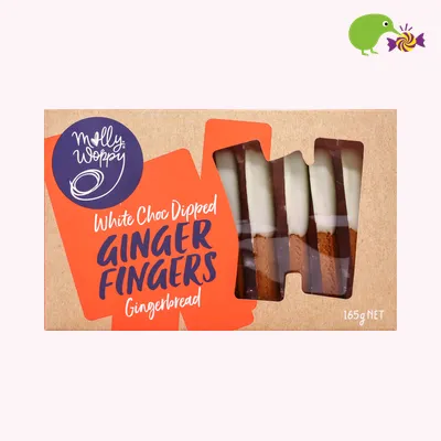 Molly Woppy White Choc Dipped Ginger Fingers Gingerbread