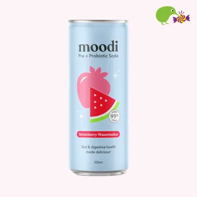 Moodi Pre+ Probiotic Soda Strawberry Watermelon Carbonated Drinks