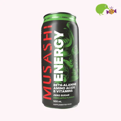 Musashi Zero Sugar Green Apple Flavour Energy Drink