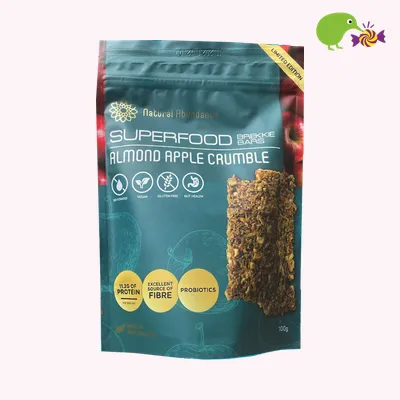 Natural Abundance Almond Apple Crumble Superfoods Brekkie Bars