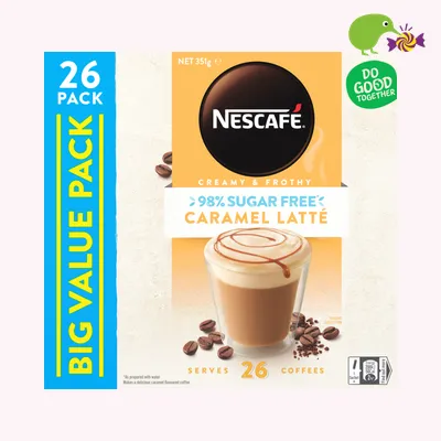 Nescafe 98% Sugar Free Caramel Latte Coffee Sachets