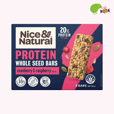 Nice & Natural Cranberry & Raspberry Flavour Protein Whole Seed Bars