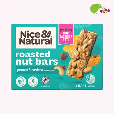 Nice & Natural Peanut & Cashew Roasted Nut Bars