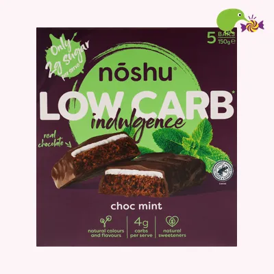 Noshu Low Carb Indulgence Choc Mint Muesli Bars
