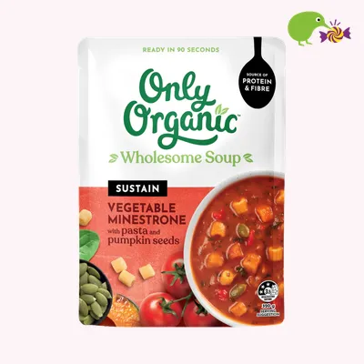 Only Organic Sustain Vegetable Minestrone Pasta & Pumpkin Seeds Wholesome Soup