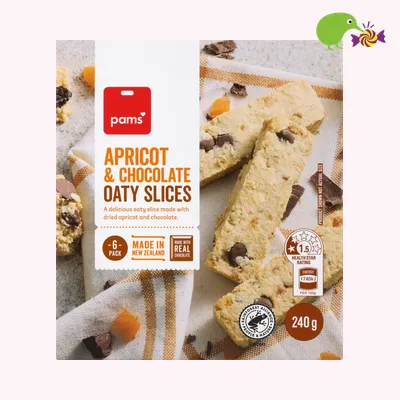 Pams Apricot & Chocolate Oaty Slices