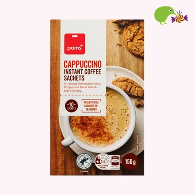 Pams Cappuccino Flavoured Instant Coffee Sachets
