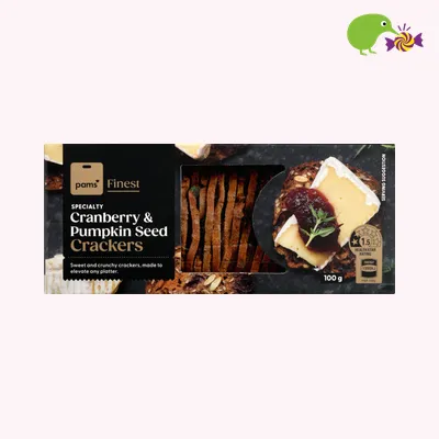 Pams Finest Cranberry & Pumpkin Seed Specialty Crackers