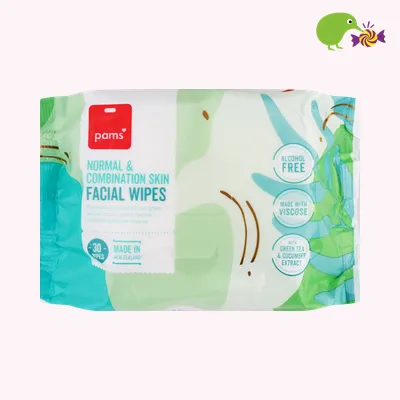 Pams Normal & Combination Skin Facial Wipes