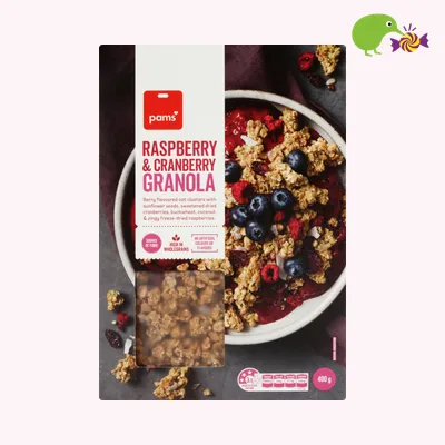 Pams Raspberry & Cranberry Granola