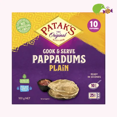 Patak's Cook & Serve Plain Pappadums